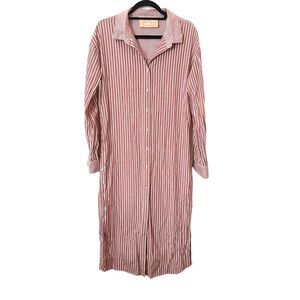ARAMINTA JAMES Saint Germain Shirt Maxi Dress Pink Sz Large‎
